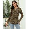 Zeagoo Long Sleeve Shirts for Women Crew Neck Casual Fall Fashion Blouses Basic Tunic Tops Dressy Work Clothes(Leopard Print-an136)
