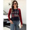 Zeagoo Long Sleeve Shirts for Women Crew Neck Casual Fall Fashion Blouses Basic Tunic Tops Dressy Work Clothes(Pat3)