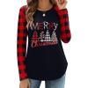 Zeagoo Long Sleeve Shirts for Women Crew Neck Casual Fall Fashion Blouses Basic Tunic Tops Dressy Work Clothes(Pat3)