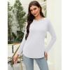 Zeagoo Long Sleeve Shirts for Women Crew Neck Casual Fall Fashion Blouses Basic Tunic Tops Dressy Work Clothes(White)
