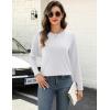 Zeagoo Long Sleeve Shirts for Women Crew Neck Casual Fall Fashion Blouses Basic Tunic Tops Dressy Work Clothes(White)