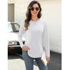 Zeagoo Long Sleeve Shirts for Women Crew Neck Casual Fall Fashion Blouses Basic Tunic Tops Dressy Work Clothes(White)