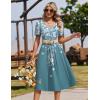 Zeagoo Summer Dress for Women Casual Floral Midi Sundress with Pockets V Neck Pleated Short Sleeve Aline Beach Vacation Dress(Floral-4)