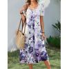 Zeagoo Summer Dress for Women Casual Floral Midi Sundress with Pockets V Neck Pleated Short Sleeve Aline Beach Vacation Dress(Floral-6)