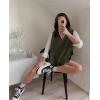 Zeagoo Sweater Vest Women Sleeveless V Neck Oversized Pullover Knitted Tops 2026 Fall Outfits(Army Green)