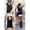 Zeagoo Sweater Vest Women Sleeveless V Neck Oversized Pullover Knitted Tops 2026 Fall Outfits(Black)