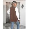 Zeagoo Sweater Vest Women Sleeveless V Neck Oversized Pullover Knitted Tops 2026 Fall Outfits(Brown)