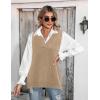 Zeagoo Sweater Vest Women Sleeveless V Neck Oversized Pullover Knitted Tops 2026 Fall Outfits(Camel)