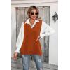Zeagoo Sweater Vest Women Sleeveless V Neck Oversized Pullover Knitted Tops 2026 Fall Outfits(Caramel)
