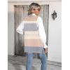 Zeagoo Sweater Vest Women Sleeveless V Neck Oversized Pullover Knitted Tops 2026 Fall Outfits(Color Block Beige)