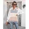 Zeagoo Sweater Vest Women Sleeveless V Neck Oversized Pullover Knitted Tops 2026 Fall Outfits(Color Block Beige)