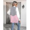 Zeagoo Sweater Vest Women Sleeveless V Neck Oversized Pullover Knitted Tops 2026 Fall Outfits(Color Block Pink)