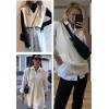 Zeagoo Sweater Vest Women Sleeveless V Neck Oversized Pullover Knitted Tops 2026 Fall Outfits(Cream)
