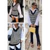 Zeagoo Sweater Vest Women Sleeveless V Neck Oversized Pullover Knitted Tops 2026 Fall Outfits(Houndstooth Black and White)