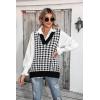 Zeagoo Sweater Vest Women Sleeveless V Neck Oversized Pullover Knitted Tops 2026 Fall Outfits(Houndstooth Black and White)