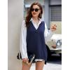 Zeagoo Sweater Vest Women Sleeveless V Neck Oversized Pullover Knitted Tops 2026 Fall Outfits(Navy Blue)