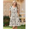 Zeagoo Women Summer Dress 2026 Short Sleeve Aline Mini Dresses with Pockets Casual Swing Tshirt Dress Vocation Beach Sundress(Beige Print)