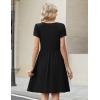 Zeagoo Women Summer Dress 2026 Short Sleeve Aline Mini Dresses with Pockets Casual Swing Tshirt Dress Vocation Beach Sundress(Black)