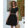 Zeagoo Women Summer Dress 2026 Short Sleeve Aline Mini Dresses with Pockets Casual Swing Tshirt Dress Vocation Beach Sundress(Black)