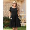 Zeagoo Women Summer Dress 2026 Short Sleeve Aline Mini Dresses with Pockets Casual Swing Tshirt Dress Vocation Beach Sundress(Black)