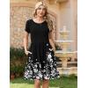 Zeagoo Women Summer Dress 2026 Short Sleeve Aline Mini Dresses with Pockets Casual Swing Tshirt Dress Vocation Beach Sundress(Black Floral)