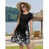 Zeagoo Women Summer Dress 2026 Short Sleeve Aline Mini Dresses with Pockets Casual Swing Tshirt Dress Vocation Beach Sundress(Black Floral)