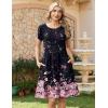 Zeagoo Women Summer Dress 2026 Short Sleeve Aline Mini Dresses with Pockets Casual Swing Tshirt Dress Vocation Beach Sundress(Black Pink Floral)