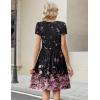 Zeagoo Women Summer Dress 2026 Short Sleeve Aline Mini Dresses with Pockets Casual Swing Tshirt Dress Vocation Beach Sundress(Black Pink Floral)