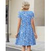 Zeagoo Women Summer Dress 2026 Short Sleeve Aline Mini Dresses with Pockets Casual Swing Tshirt Dress Vocation Beach Sundress(Blue Floral)