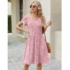 Zeagoo Women Summer Dress 2026 Short Sleeve Aline Mini Dresses with Pockets Casual Swing Tshirt Dress Vocation Beach Sundress(Jh589)