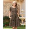 Zeagoo Women Summer Dress 2026 Short Sleeve Aline Mini Dresses with Pockets Casual Swing Tshirt Dress Vocation Beach Sundress(Leopard Print)