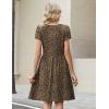 Zeagoo Women Summer Dress 2026 Short Sleeve Aline Mini Dresses with Pockets Casual Swing Tshirt Dress Vocation Beach Sundress(Leopard Print)