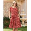 Zeagoo Women Summer Dress 2026 Short Sleeve Aline Mini Dresses with Pockets Casual Swing Tshirt Dress Vocation Beach Sundress(Red Floral)