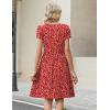 Zeagoo Women Summer Dress 2026 Short Sleeve Aline Mini Dresses with Pockets Casual Swing Tshirt Dress Vocation Beach Sundress(Red Floral)