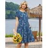 Zeagoo Women Summer Dress 2026 Short Sleeve Aline Mini Dresses with Pockets Casual Swing Tshirt Dress Vocation Beach Sundress(Sf334)