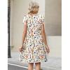 Zeagoo Women Summer Dress 2026 Short Sleeve Aline Mini Dresses with Pockets Casual Swing Tshirt Dress Vocation Beach Sundress(White Print)