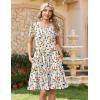 Zeagoo Women Summer Dress 2026 Short Sleeve Aline Mini Dresses with Pockets Casual Swing Tshirt Dress Vocation Beach Sundress(White Print)