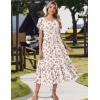 Zeagoo Women Summer Midi A Line Dress Short Sleeve Casual Flowy Tiered Beach Long Sundress with Pockets 2026 Vacation Travel(Bf310)