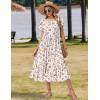 Zeagoo Women Summer Midi A Line Dress Short Sleeve Casual Flowy Tiered Beach Long Sundress with Pockets 2026 Vacation Travel(Bf310)