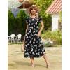 Zeagoo Women Summer Midi A Line Dress Short Sleeve Casual Flowy Tiered Beach Long Sundress with Pockets 2026 Vacation Travel(Black White Floral)