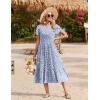 Zeagoo Women Summer Midi A Line Dress Short Sleeve Casual Flowy Tiered Beach Long Sundress with Pockets 2026 Vacation Travel(Jh529)