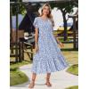 Zeagoo Women Summer Midi A Line Dress Short Sleeve Casual Flowy Tiered Beach Long Sundress with Pockets 2026 Vacation Travel(Jh529)