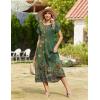Zeagoo Women Summer Midi A Line Dress Short Sleeve Casual Flowy Tiered Beach Long Sundress with Pockets 2026 Vacation Travel(Mz840)