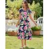 Zeagoo Women Summer Midi A Line Dress Short Sleeve Casual Flowy Tiered Beach Long Sundress with Pockets 2026 Vacation Travel(Pink Floral)