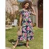Zeagoo Women Summer Midi A Line Dress Short Sleeve Casual Flowy Tiered Beach Long Sundress with Pockets 2026 Vacation Travel(Pink Floral)