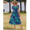 Zeagoo Women Summer Midi A Line Dress Short Sleeve Casual Flowy Tiered Beach Long Sundress with Pockets 2026 Vacation Travel(Sf114)