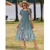 Zeagoo Women Summer Midi A Line Dress Short Sleeve Casual Flowy Tiered Beach Long Sundress with Pockets 2026 Vacation Travel(Wf115)