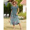 Zeagoo Women Summer Midi A Line Dress Short Sleeve Casual Flowy Tiered Beach Long Sundress with Pockets 2026 Vacation Travel(Wf115)
