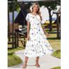Zeagoo Women Summer Midi A Line Dress Short Sleeve Casual Flowy Tiered Beach Long Sundress with Pockets 2026 Vacation Travel(White Floral)