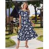 Zeagoo Women Summer Midi A Line Dress Short Sleeve Casual Flowy Tiered Beach Long Sundress with Pockets 2026 Vacation Travel(White Floral-2)